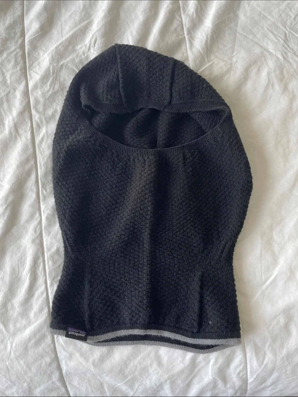 Patagonia Black Knit Hooded Balaclava Sweater